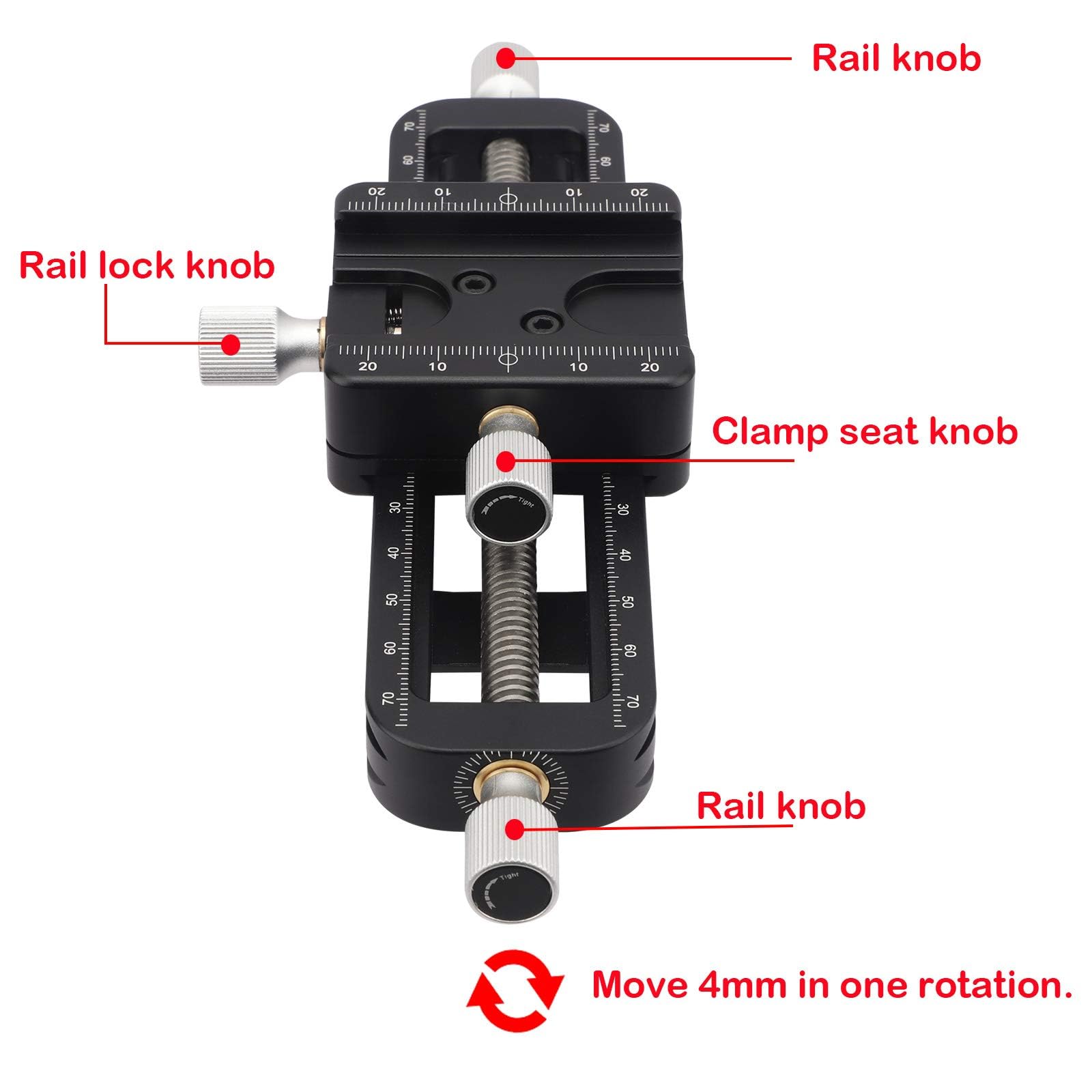Haoge FM-160 Focus Stacking Macro Rail do fotografii makro, precyzyjny suwak ostrości zbliżenie strzelanie płyta zaciskowa precyzyjne strojenie pręt ślimakowy