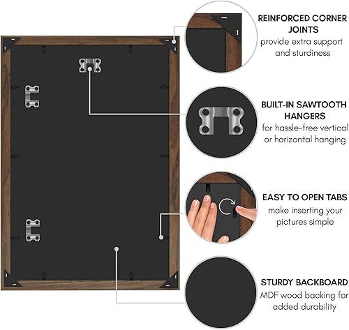 Vista 99 de Americanflat - Marco para póster de 71 x 74 cm con plexiglás pulido, portarretratos negro de madera industrializada, Epic Collection, marco ancho
