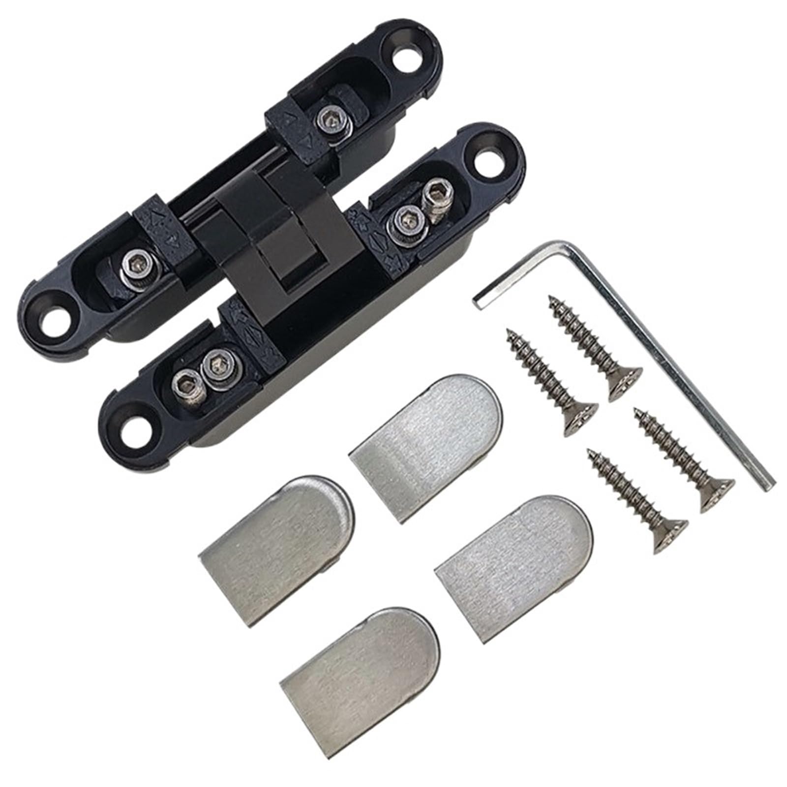 Kdhcvkz Black 1Pcs Adjustable Hidden 180 Degree Hinge Invisible Wooden Folding Door Hinge