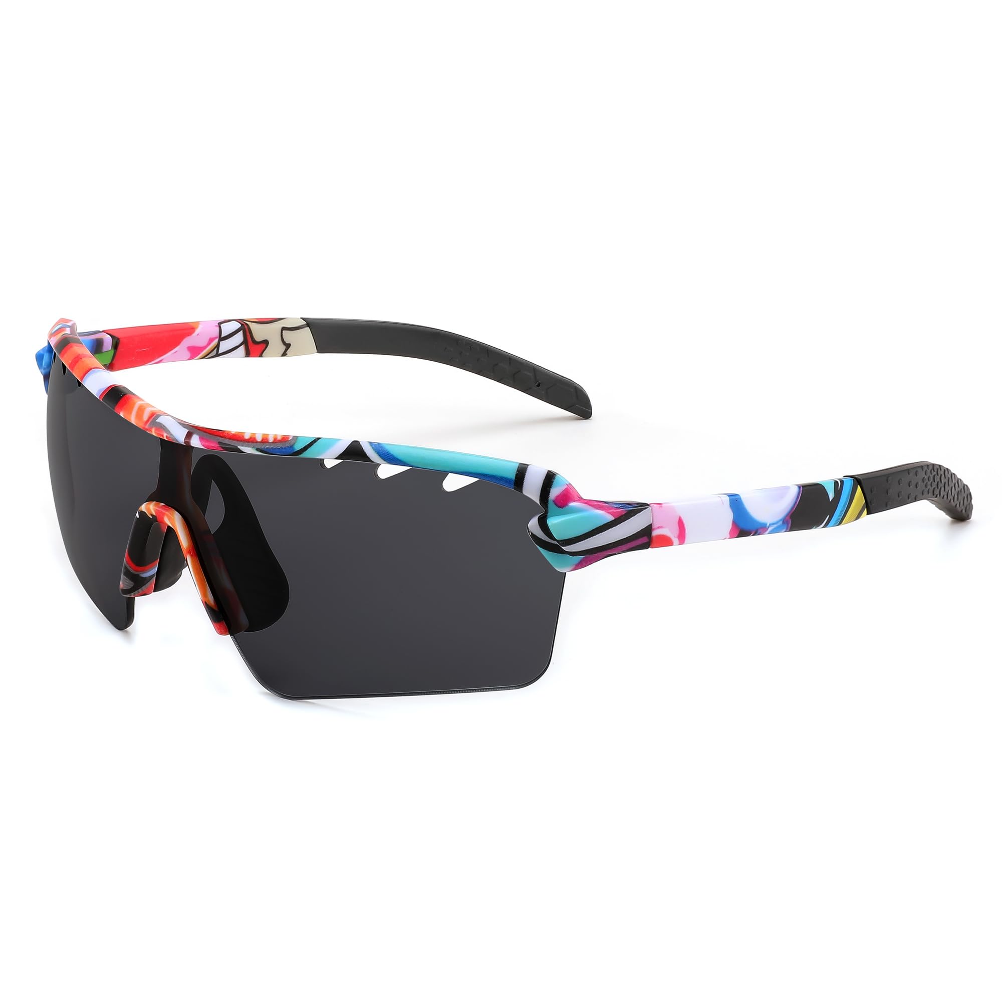 FEISEDY Kids Sunglasses Baseball Cycling Glasses Youth, UV400 Sports Shades Teens Boys Girls B2850