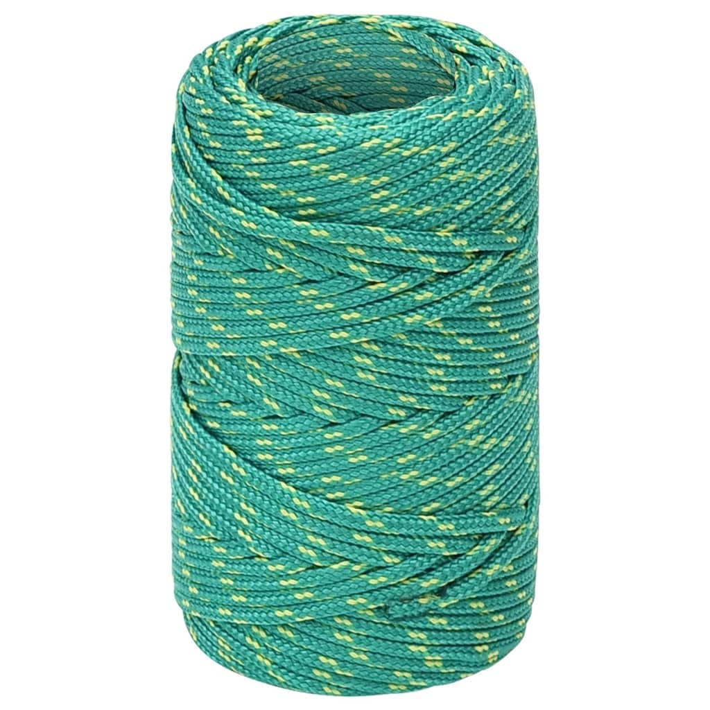vidaXL Boat Rope Anchor Line Braided Cord UV Resistant Ship Marine Yacht Coil Rope Abrasion Resistant for Sailing Green 2 mm 100 m Polypropylene — image 1