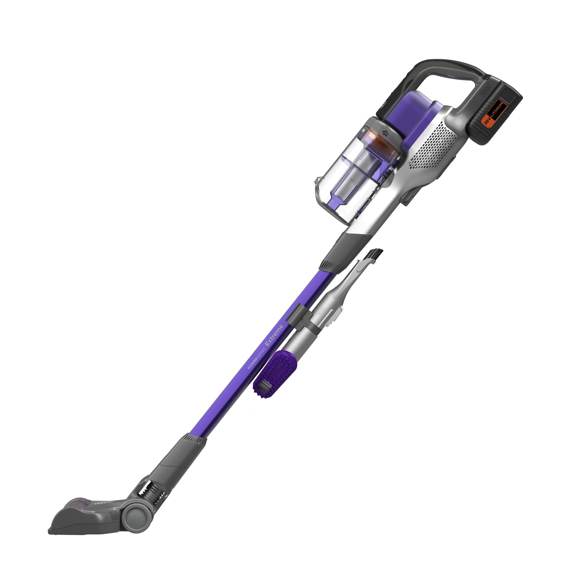 Black+Decker BHFEV362DP-QW Aspirador de Escoba 4en1 Power Series Extreme Especial para Mascotas con batería Externa 36V 2Ah.3 velocidades y 78min de autonomía.