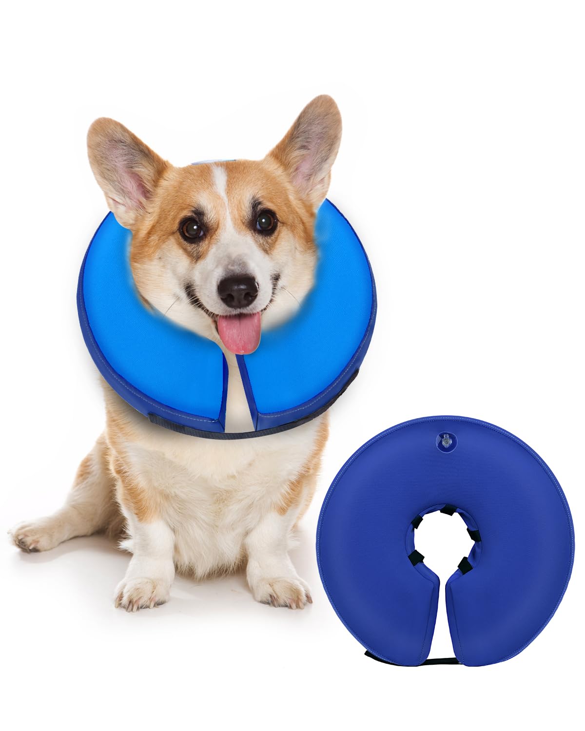 MIDOG Inflatable Dog Cone, Donut Recovery Collar After Surgery, Small