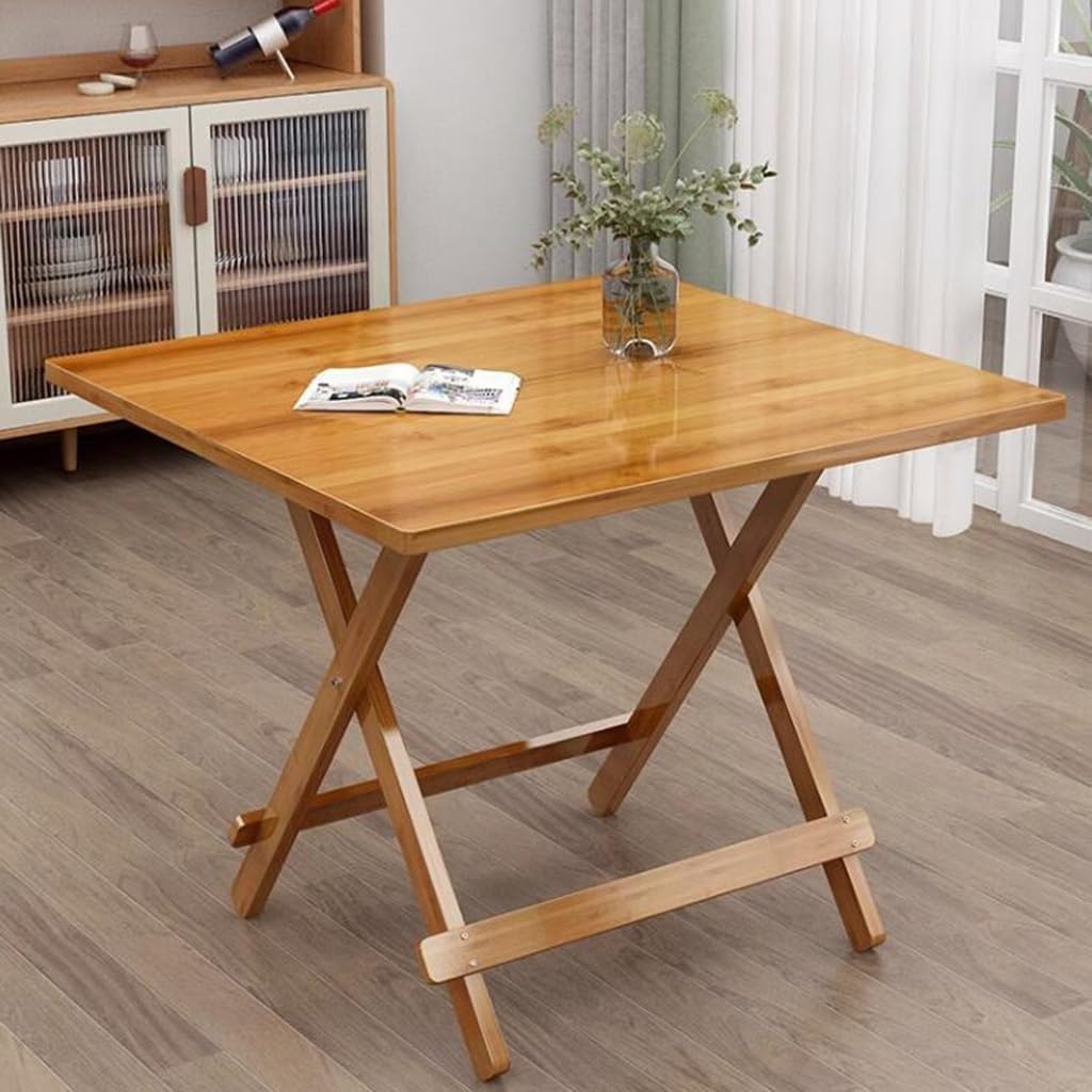 Living Room Coffee Table Wood Folding Garden Table Patio/Terrace Outdoor Dining Table,Snack Table Oil-Finish, Foldable Adjustable Heights, Lightweight Coffee,70 * 70 * 65CM