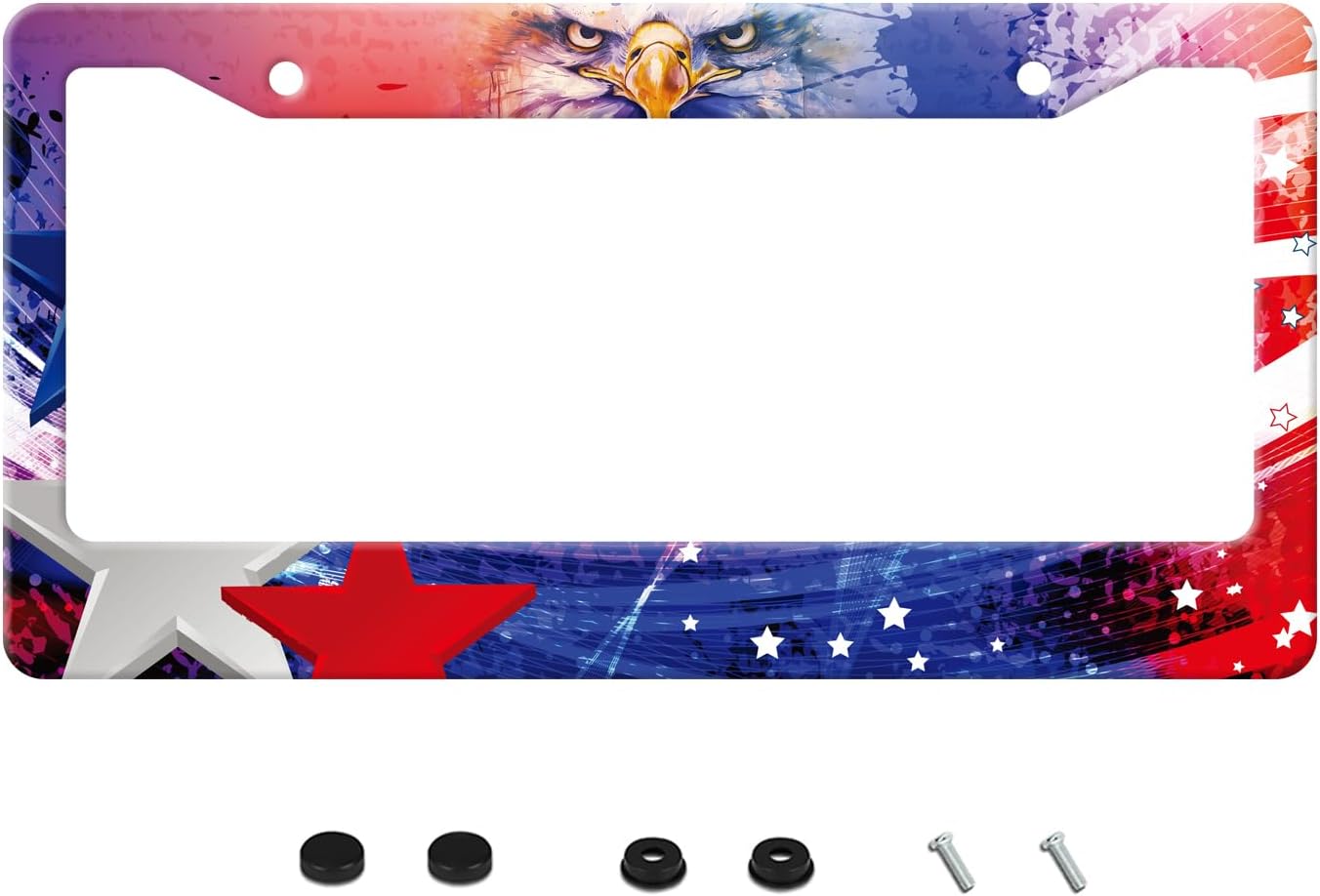Amazon.com: Vintage American Flag Eagle License Plate Frame Funny ...