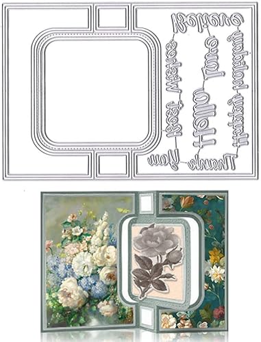 Troqueles de corte en forma de tarjeta 3D para hacer tarjetas, forma rectangular, mariposa, troqueles, hola, gracias, palabras, estampado,