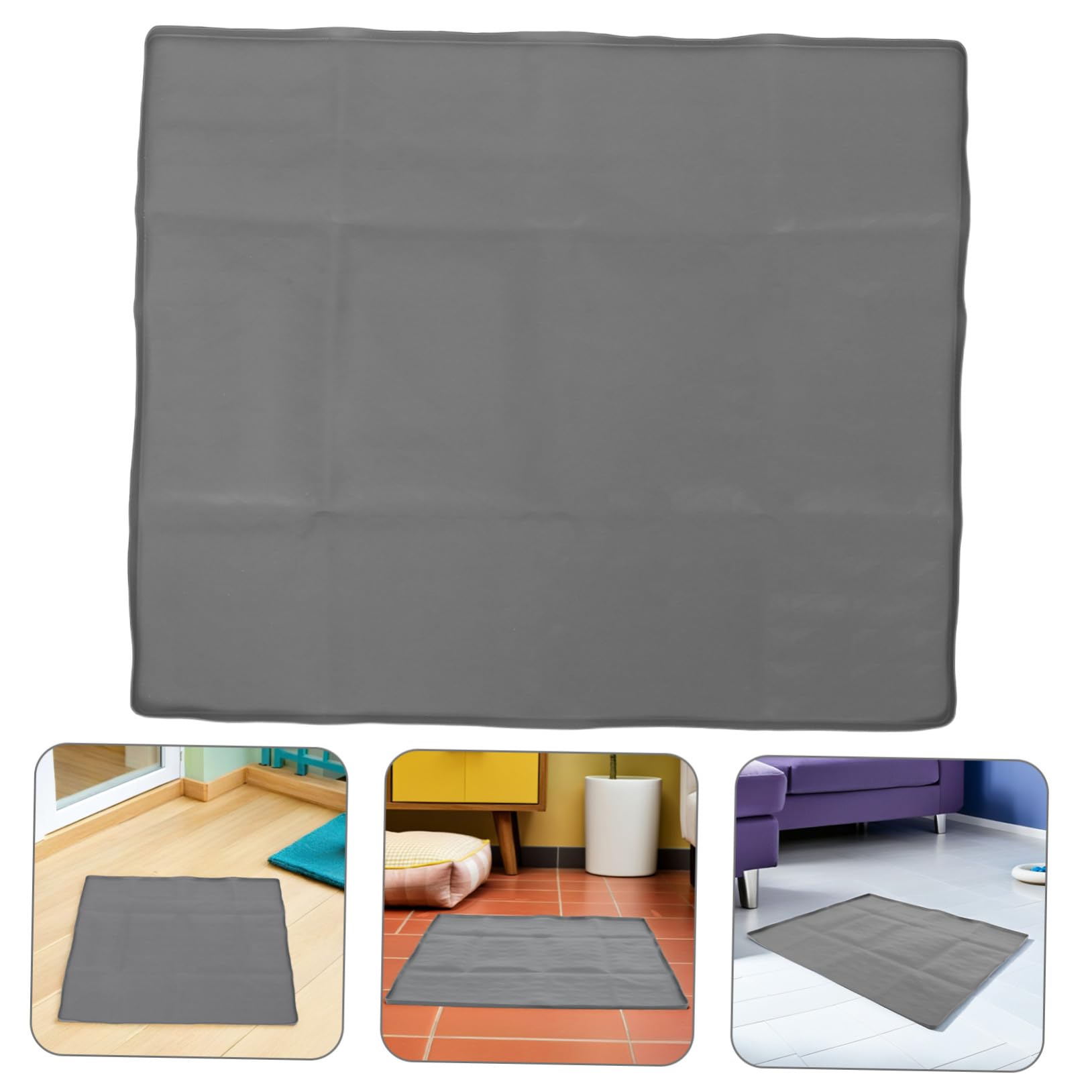 Kisangel Support pour Tapis de Propreté Chien Antidéversement en Silicone Réutilisable 60 X 50 Cm Plateau avec Rebord Haut pour Apprentissage Propreté Chiots Intérieur