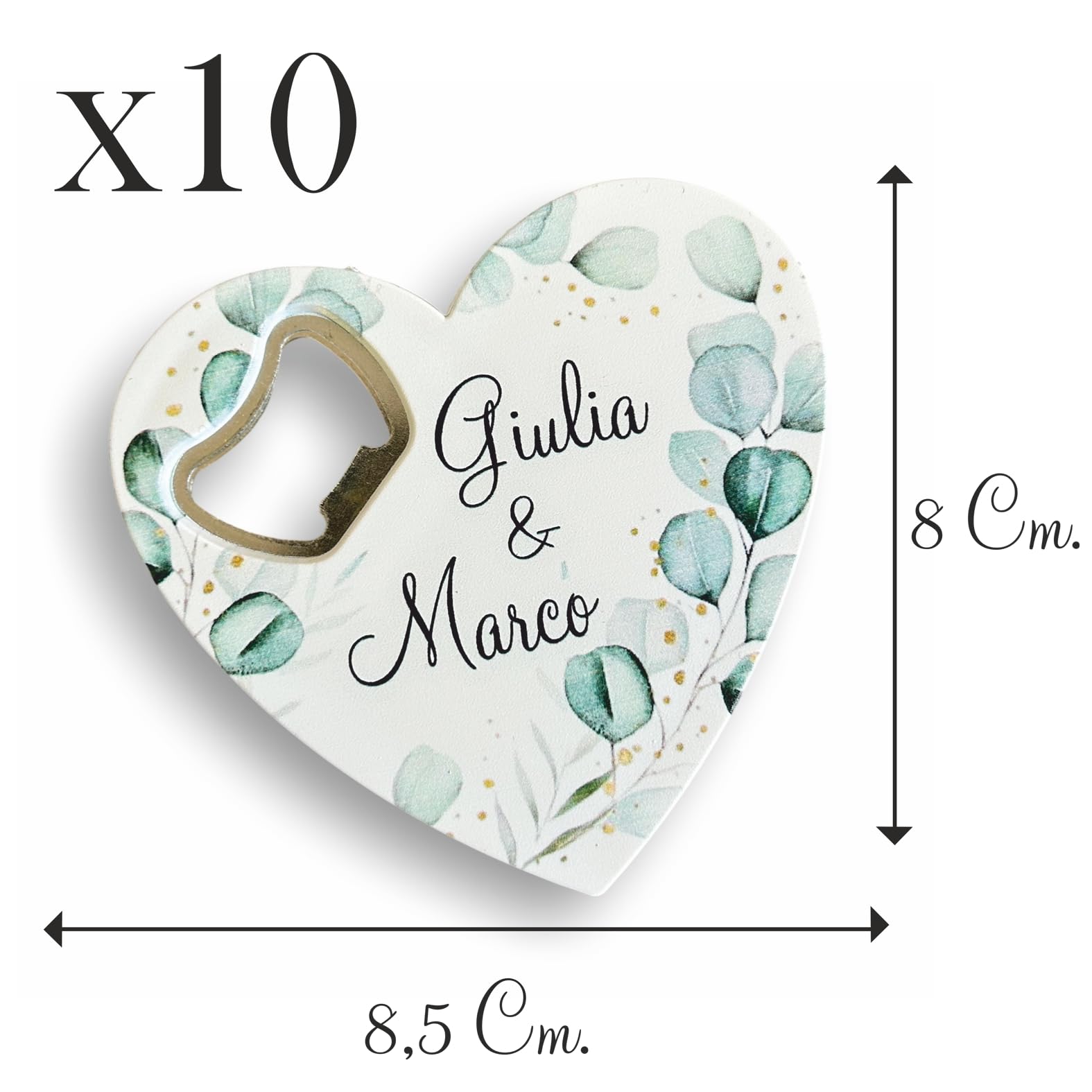 Regalami.shop set 10 bomboniere apribottiglia personalizzabile per tutte le cerimonie + 10 bigliettini a tema personalizzati (6)