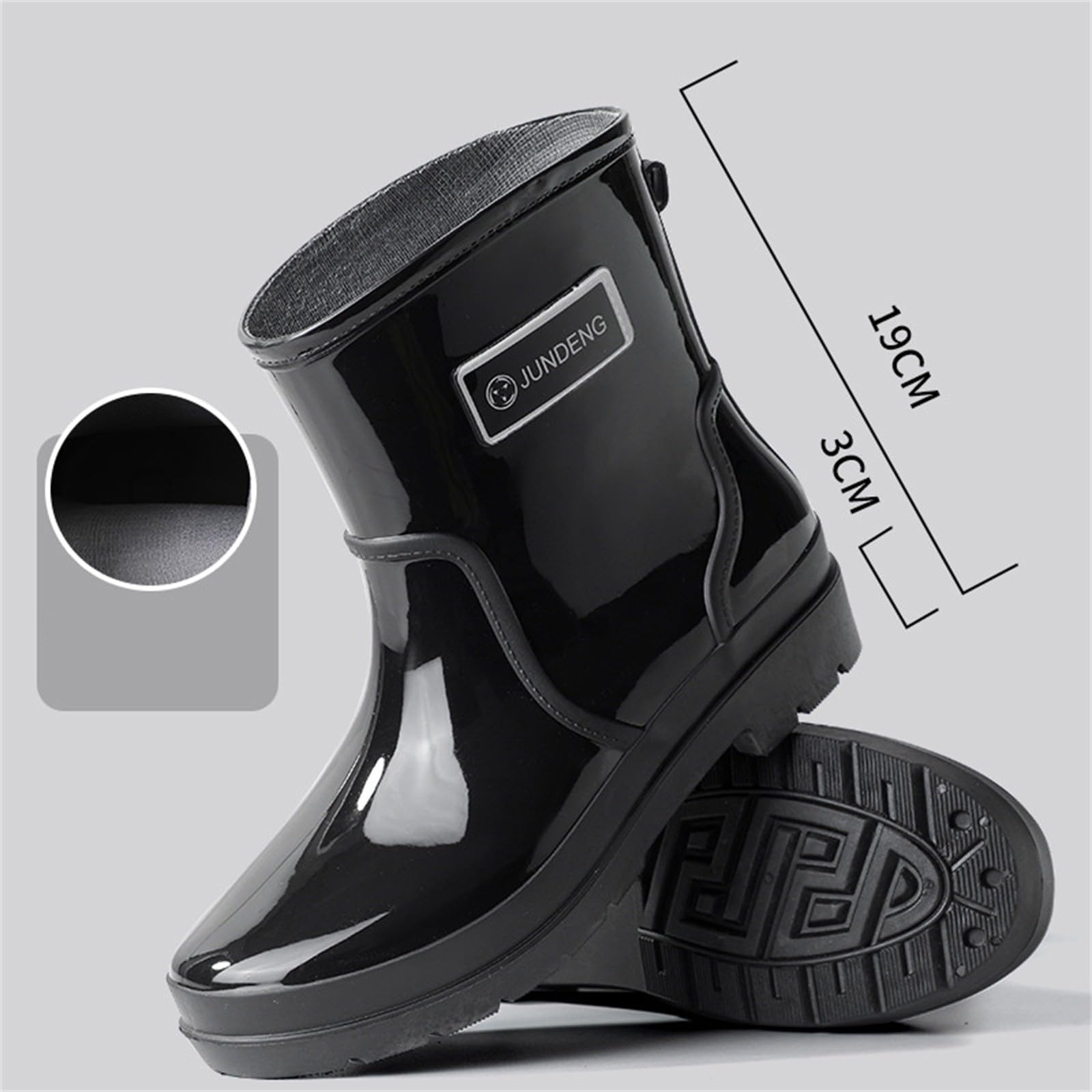 Botas De Agua Mujer Chelsea Botines De Goma Rain Boots Wellington Antideslizante Negro Azul 36-43