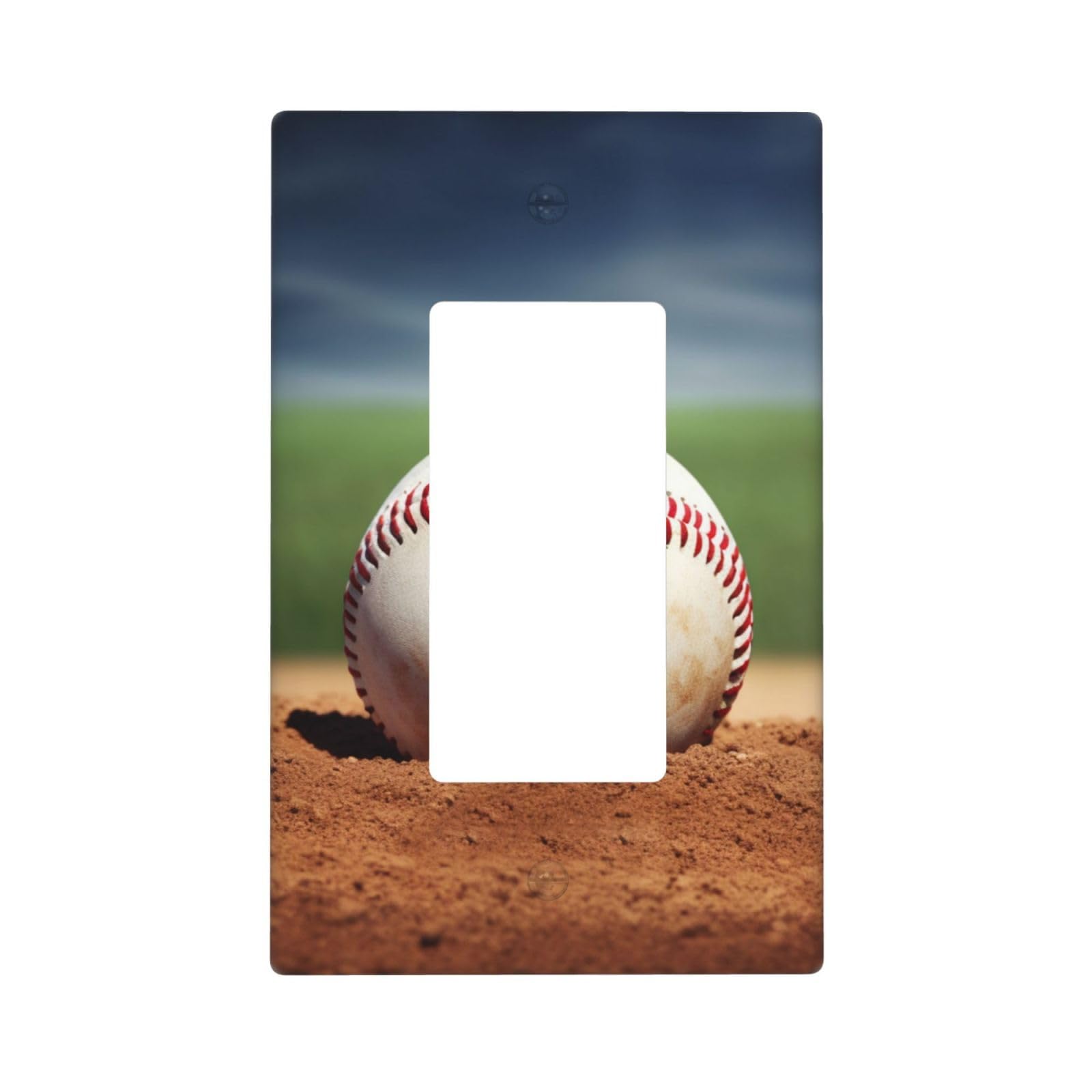 Decorator Wall Plate 1 Gang Light Switch Covers Decorator Receptacle Outlet Covers Baseball Wall Plates for Electrical Outlets Plug Cover Single Rocker Switch Plates