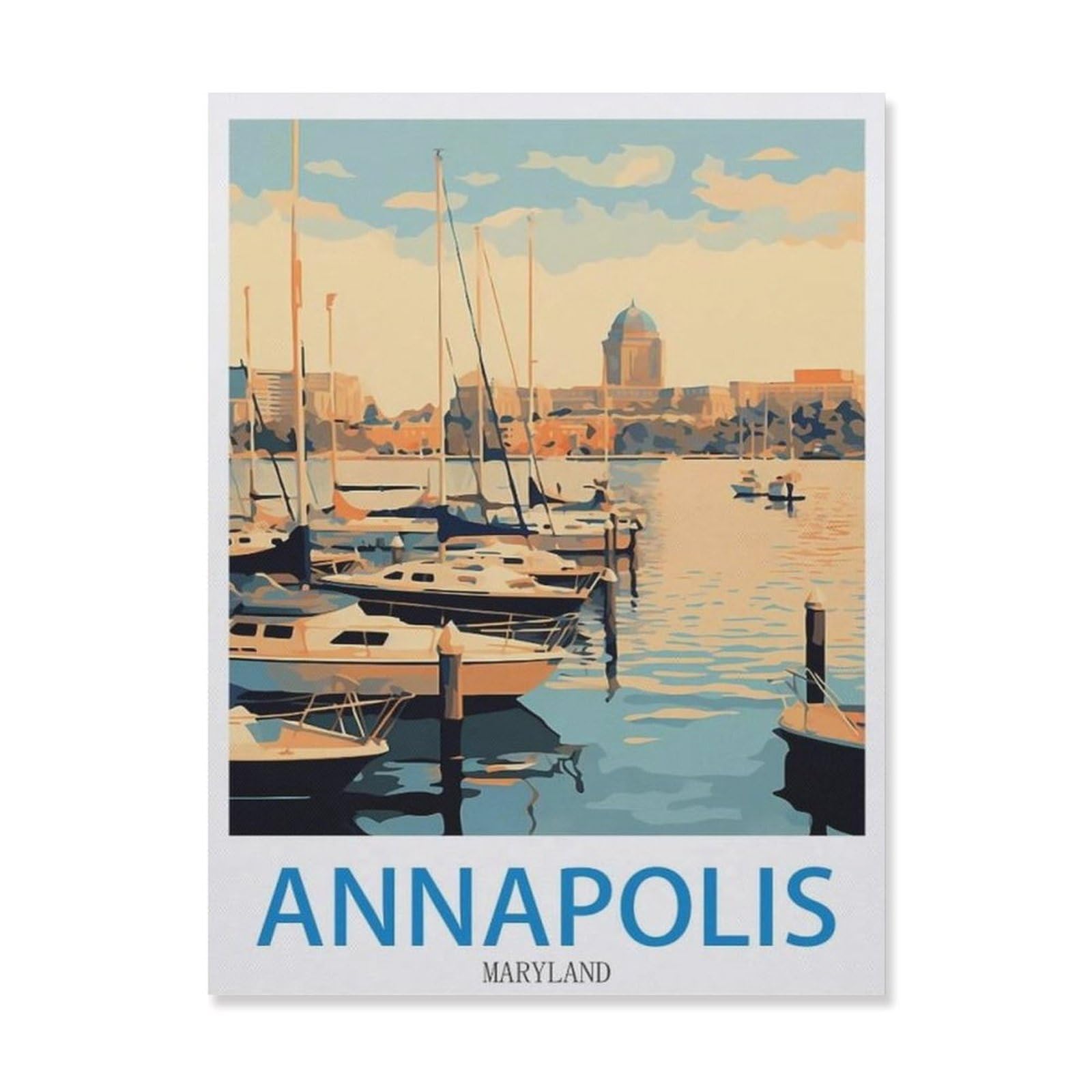 Annapolis Maryland，Tin Sign Vintage Retro Metal Wall Decor Decoration Art for Home Garden Kitchen Bar Pub Living Room Office Garage Poster Plaque(15x30cm）6x12 inch-EH76