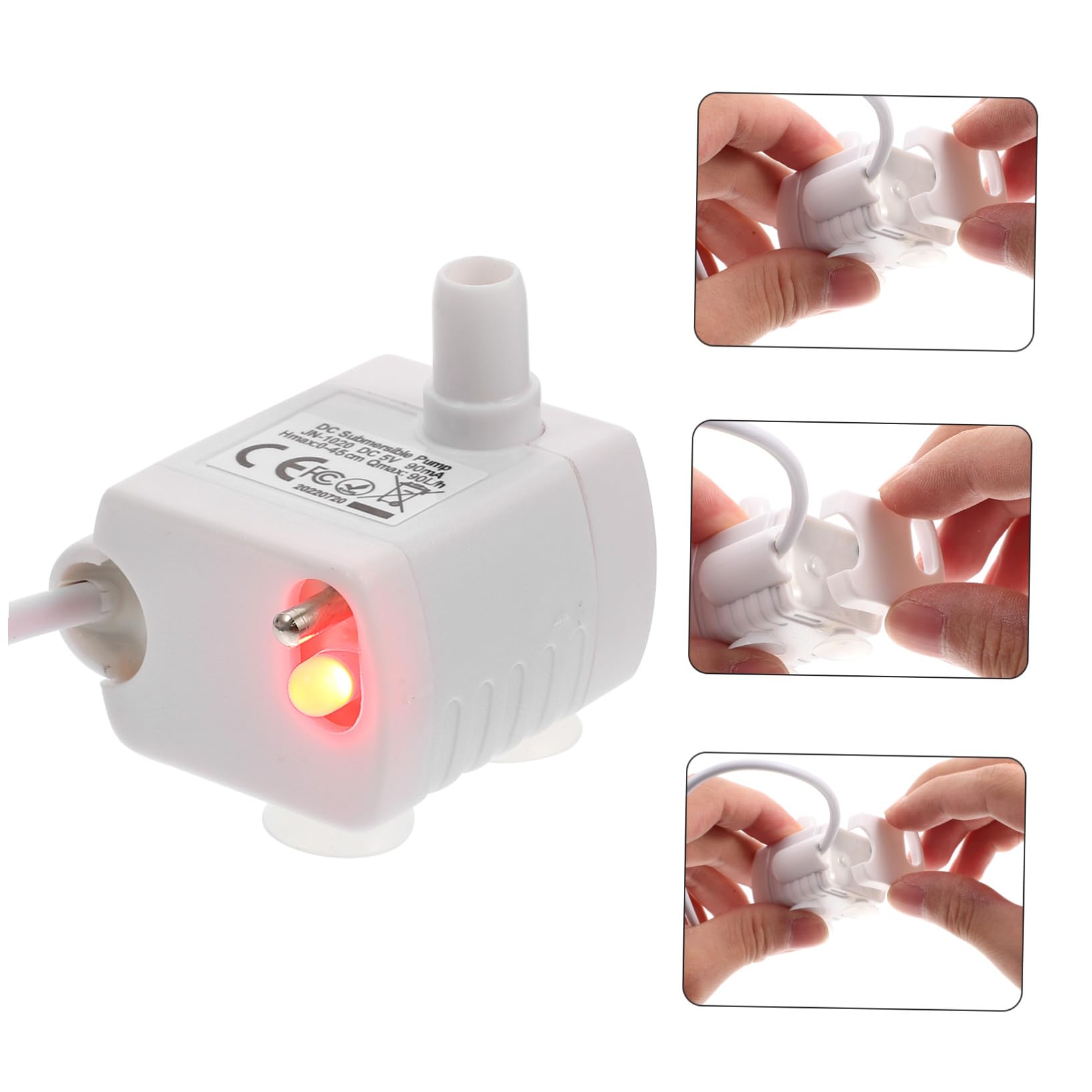 Bomba de Repuesto Sumergible para Bebedero de Gatos Abs Blanco | 5v 1a, Cable USB Incluido, para Fuente de Agua de Mascotas y Uso en Hogares o Tiendas