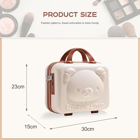 Cosmetic Case Cartoon Bear Storage Box Mini Suitcase Lightweight
