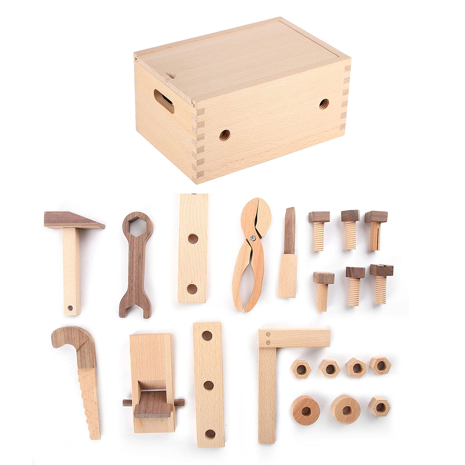 Kit de Herramientas niños, Conjunto de Herramientas para niños pequeños de Madera, Desmontaje de ensamblaje de la multifunción Educación temprana de la Caja de