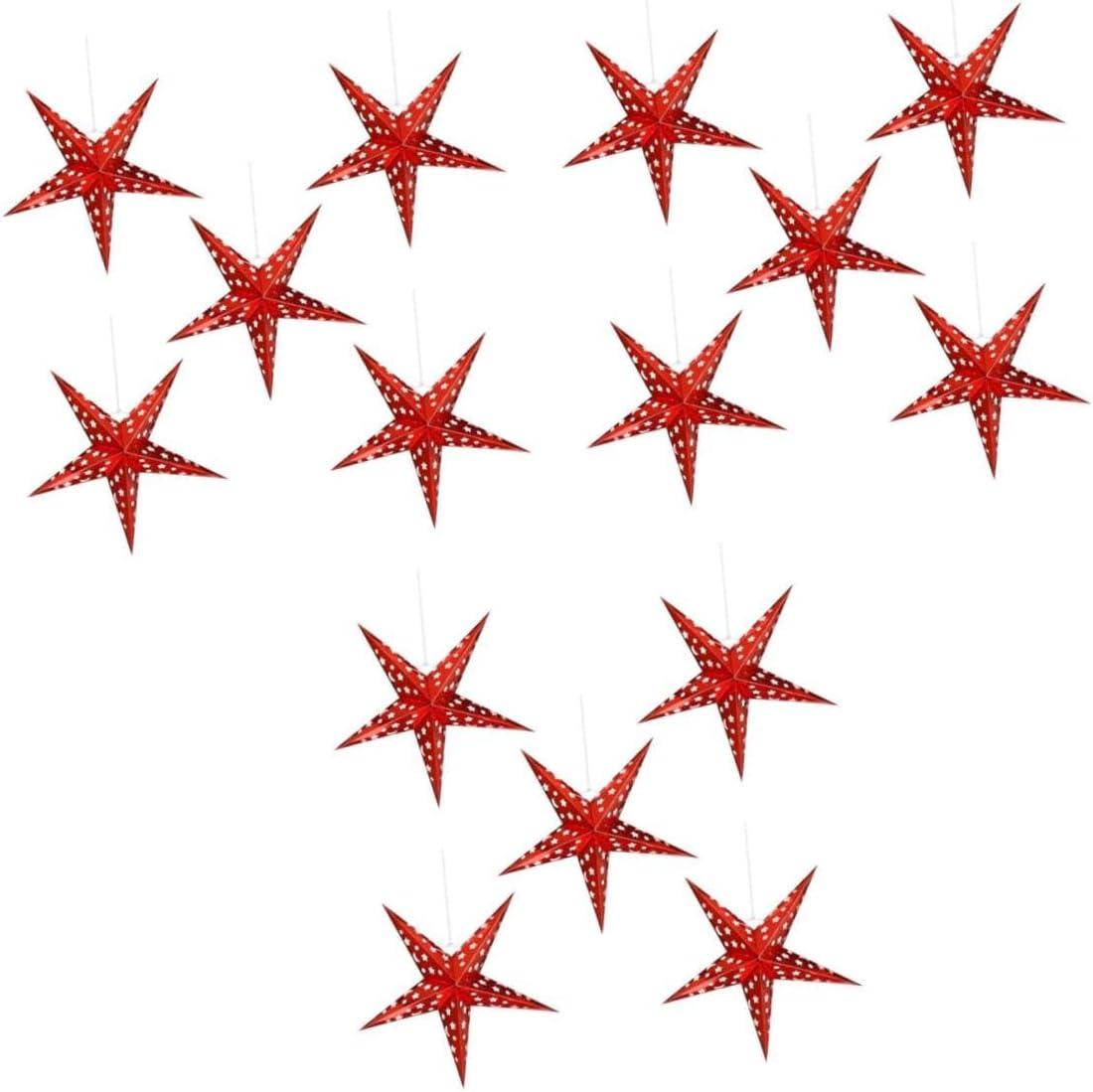 DOITOOL 3sets 45cm Paper Lantern Star Lampshade Ceiling Decorations for Birthday Wedding 5pcs*3