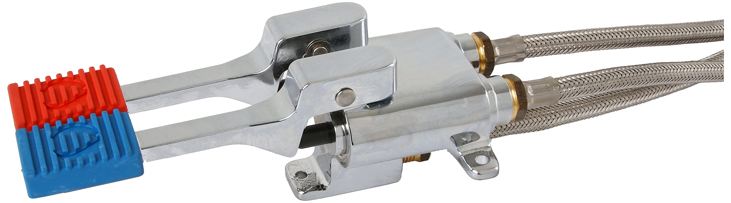 Saro - Thea Robinet Pivotant avec Pédale, pour Eau Froide et Eau Chaude, Adapté à la Haute Pression, Portée 300 mm, avec Tuyaux de Raccordement