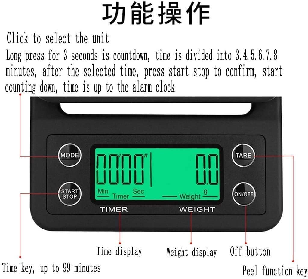 Elektroniczna waga kuchenna cyfrowa waga kuchenna 11 lb/5000 g elektroniczna gotowanie żywności z wyświetlaczem LCD dokładna waga gramowa smukła