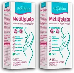 Metil Folato L-metilfolato 30 Caps, Equaliv Follatus (2 caixas)