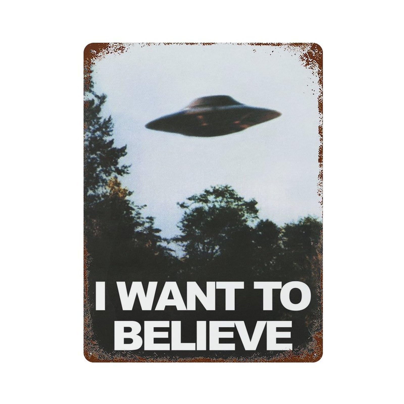 xiaoxiaoshen I Want To Believe UFO Sci-Fi Wall Decor Art Metal Tin Poster Modern Home Decor Art Home Bar Shop Decorations Vintage Sign 40x30cm