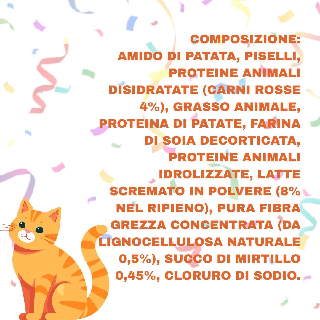Natural Code Snack Gato, snack para gatos esterilizados de todos los tamaños rellenos con carnes rojas, leche y arándanos | 3 paquetes de 60 gramos cada uno.