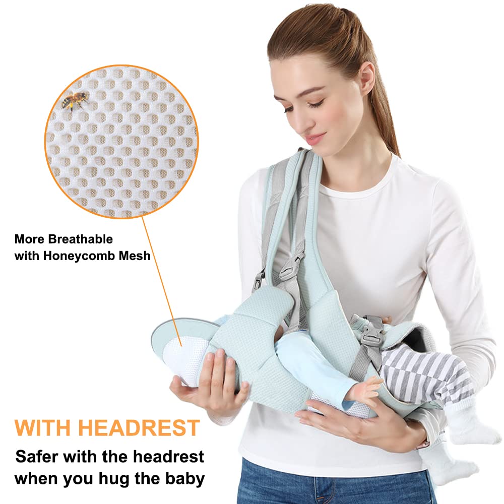 Mochila Portabebés Ergonómica con Asiento de Cadera, Multiposición Dorsal Ventral, Algodón Ligero y Transpirable para Bebés y Niños de 0-48meses (3.5 a 25 Kg) — view 2