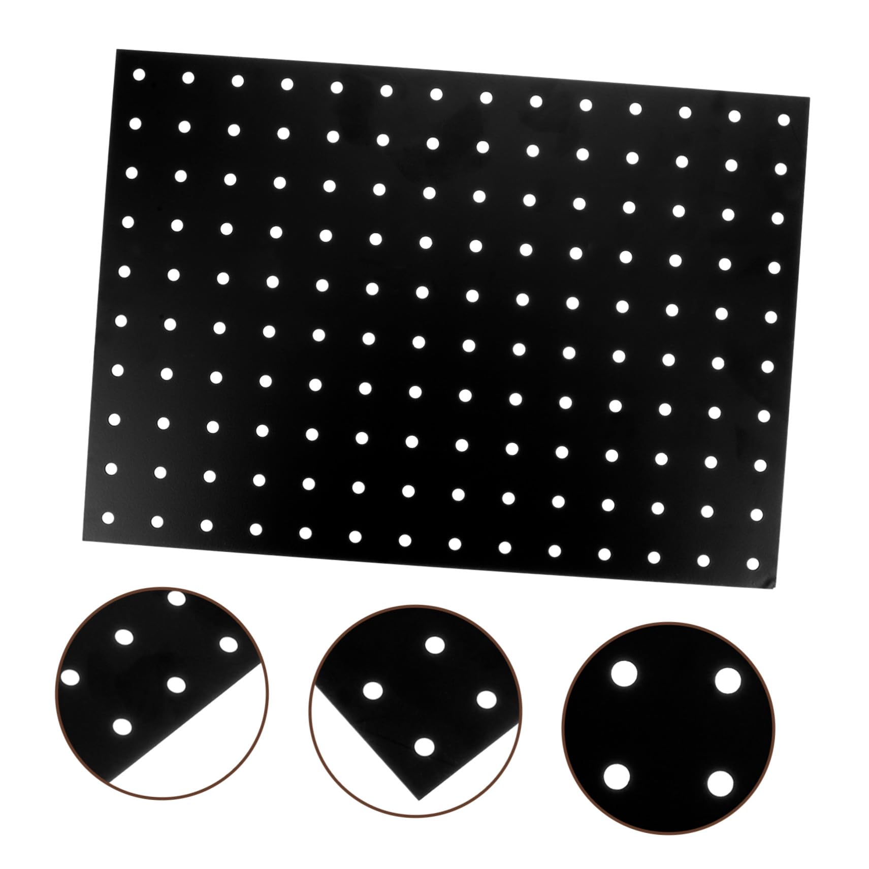 Tablero Perforado de Metal Negro para Montaje en Pared Diseño Fácil de Instalar y Material de Hierro Adecuado para Garaje y Banco de Trabajo