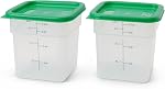 Cambro 4SFSPP190 4 Qt. Translucent Container with SFC2452 Kelly Green Lid, 4Quart, pack of 2