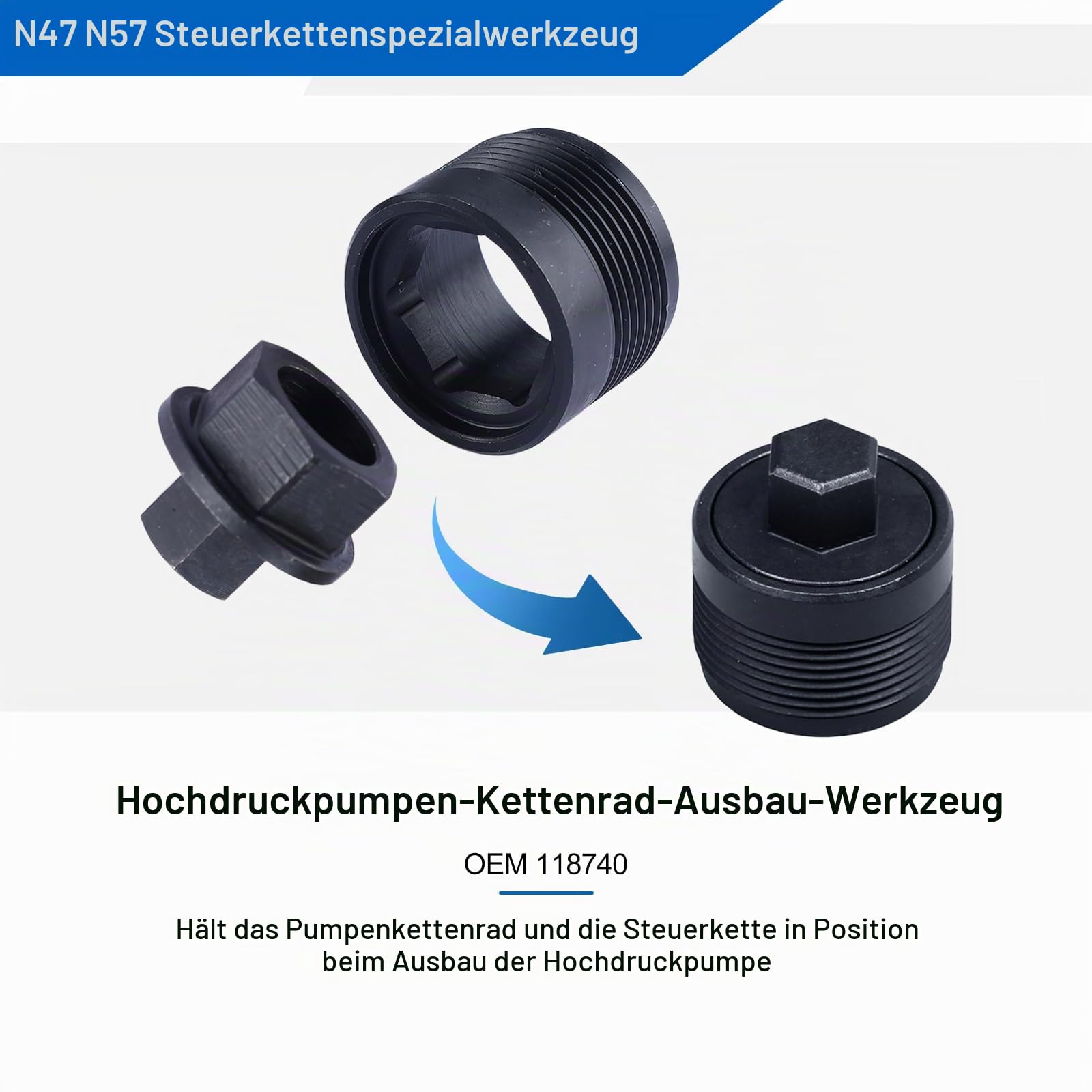 FreeTec 9tlg Steuerkette Werkzeug, Absteckwerkzeug Steuerkette Arretierwerkzeug Steuerkette, Motor Einstellwerkzeug Nockenwellen Kurbelwelle Werkzeug Set für BMW N47 N57