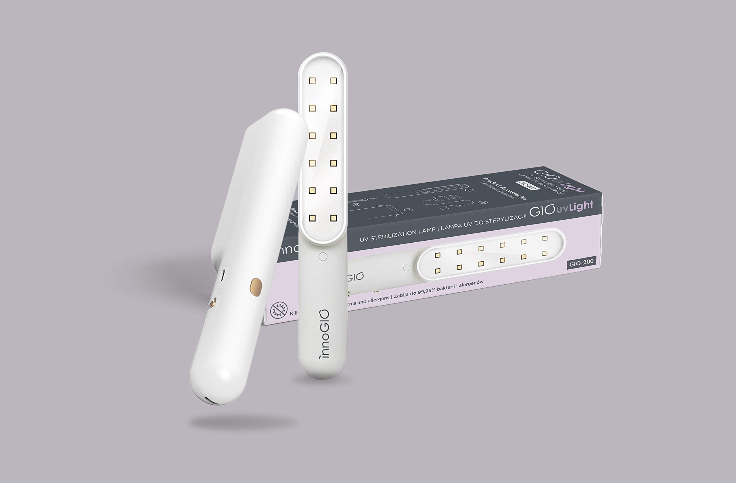 InInnoGIO - Lámpara de esterilización UV - Desinfección - Protección Infantil - Esterilización rápida - Portátil