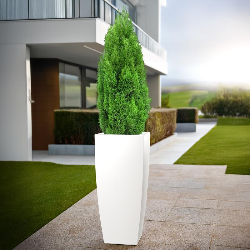 YUCCABE ITALIA Foxb Tk 30 Inch Pots For Plants Highly Durable Polymers Lightweight Indoor Outdoor Plant Pots, Flower Pot Gamla Tree Planter Container Planters For Living Room, Balcony, Garden (White) (B07BFBQQXG) Amazon Price History, Amazon Price Tracker