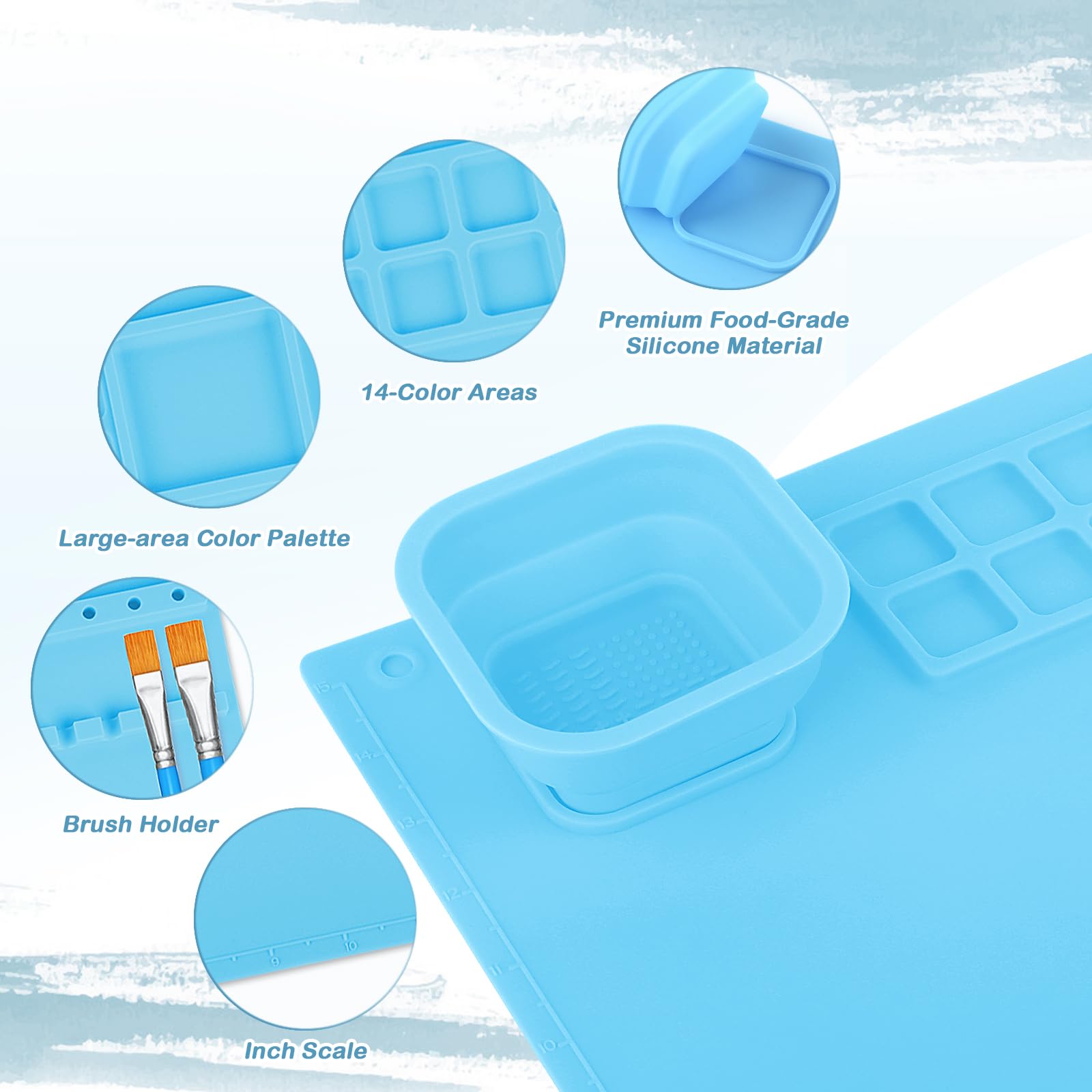 Stazione Pittura Bambini Tappetino In Silicone Per Lavori Artigianali, 50,8 X 40,6 Cm, Con Tappetino Per Dipingere In Silicone