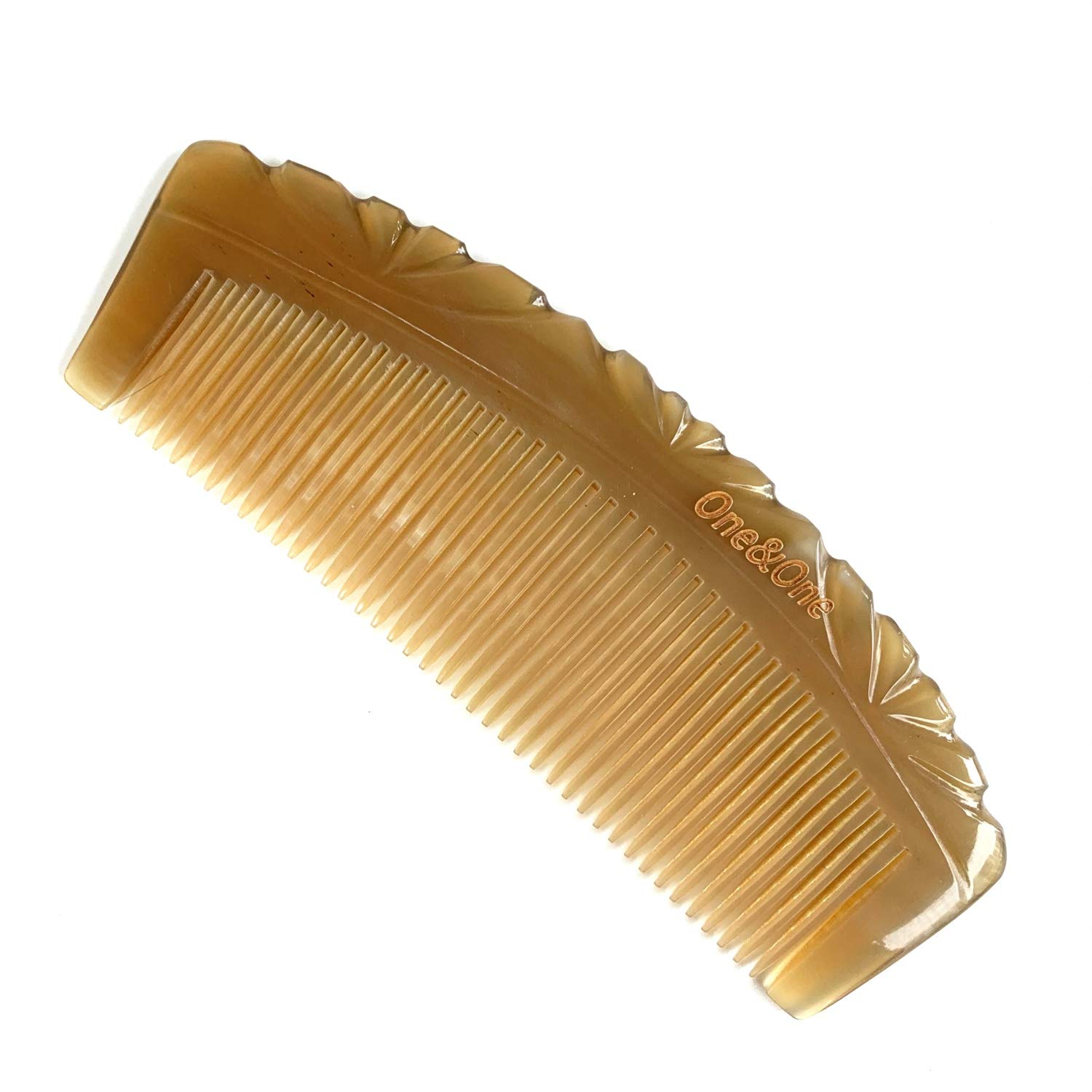 horn bone Comb - One&One 100% Handmade Premium Quality Natural Ox Horn Comb Without Handle, Saw-Cut, Hand Polished, Ivory.
