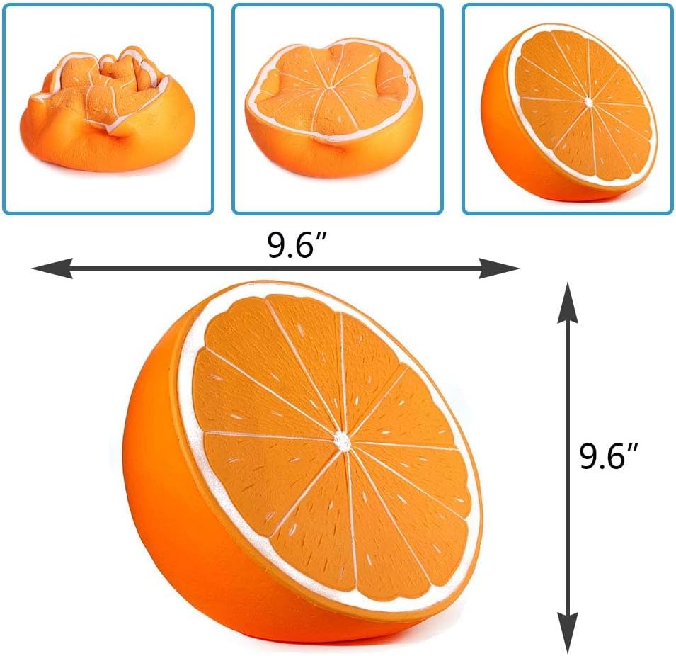 Anboor 10 Inches Squishies Orange Jumbo Kawaii Soft Slow Rising Scented Big Fruit Squishies Stress Relief Kid Toys Decoration Props - Image 2