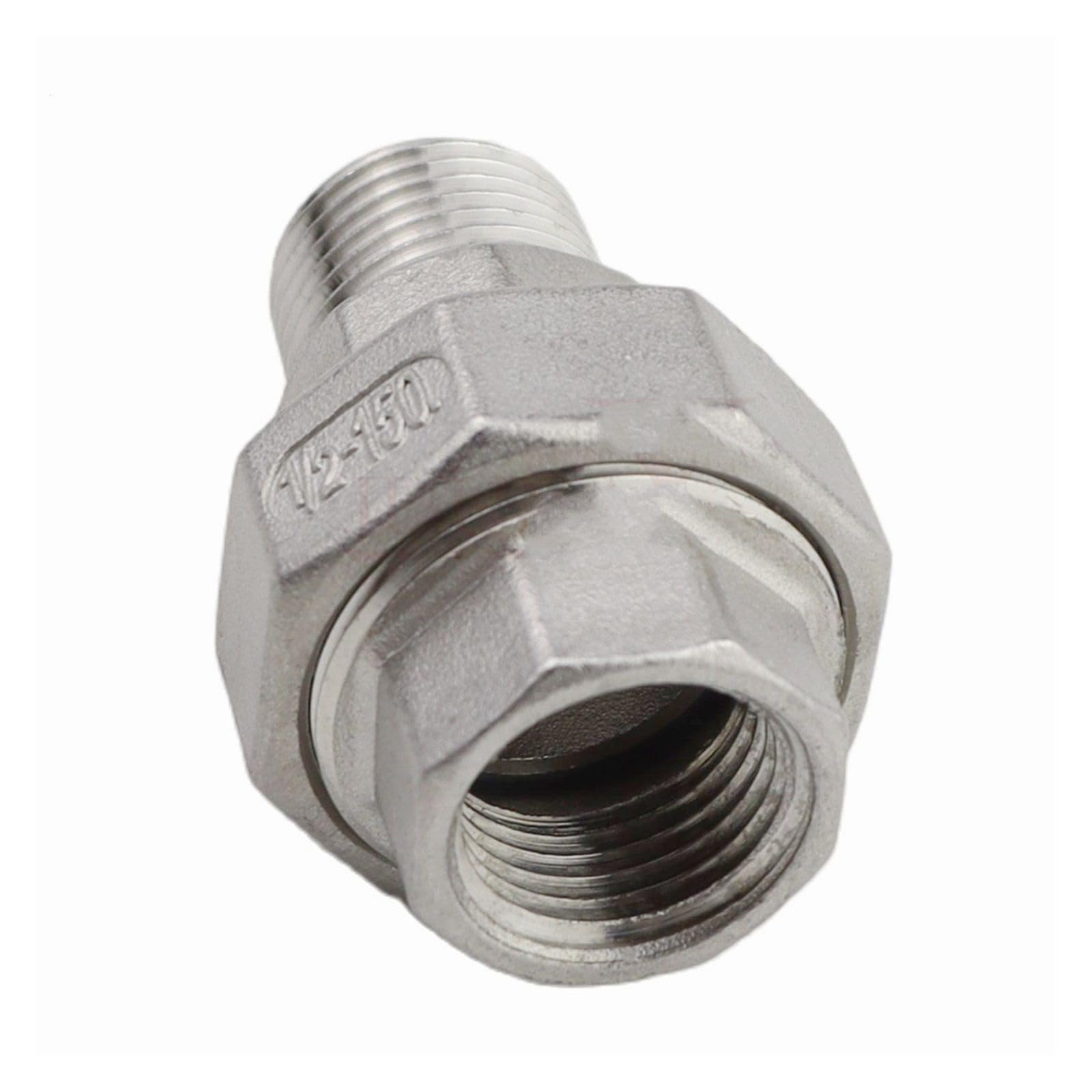 1 pz BSP maschio filettatura completa 304 acciaio inossidabile raccordo for tubo serbatoio acqua nipplo connettore adattatore(Length 50mm,1/2