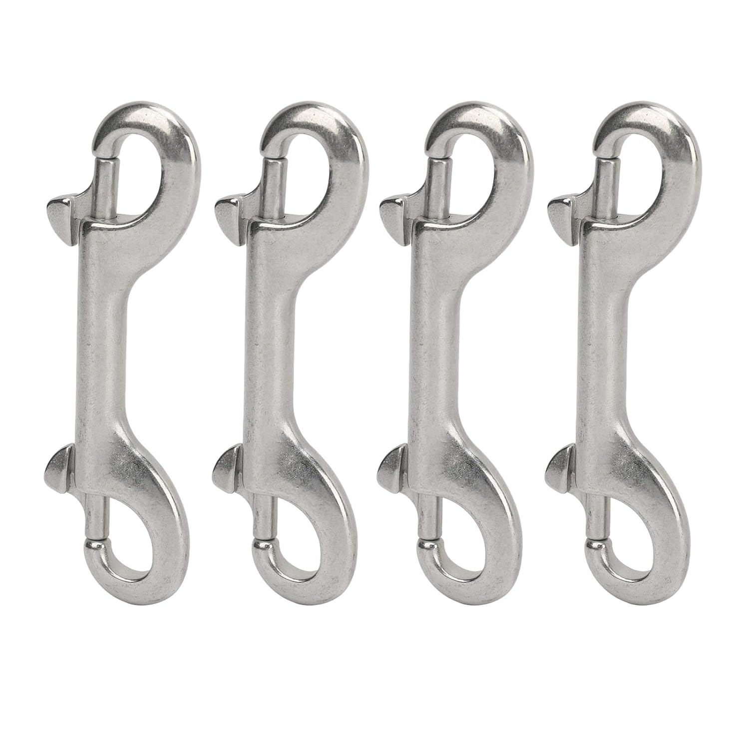 4 Pcs 316 Stainless Steel Double Ended Bolts Snap Hooks, Double End Trigger Snaps, Marine Grade Scuba Bolts Snap, for Diving, Dog Leash, Key Chain, Horse Tack (115mm)