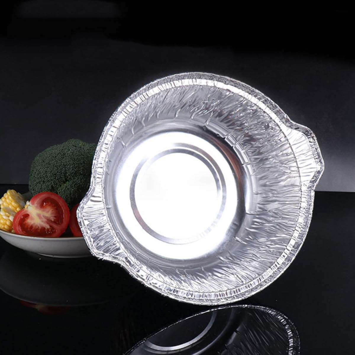 Bandeja Desechable 5300ml para Barbacoa de Papel de Aluminio | Plata, Uso Interior y Exterior, Apta para Horneado, Fácil de Almacenar y Transportar
