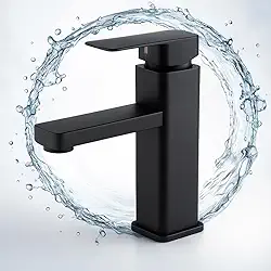 Torneira Monocomando Preta Fosca para Banheiro e Lavabo – Misturador Água Quente e Fria em Metal Resistente com Design Moderno e Arejador Removível