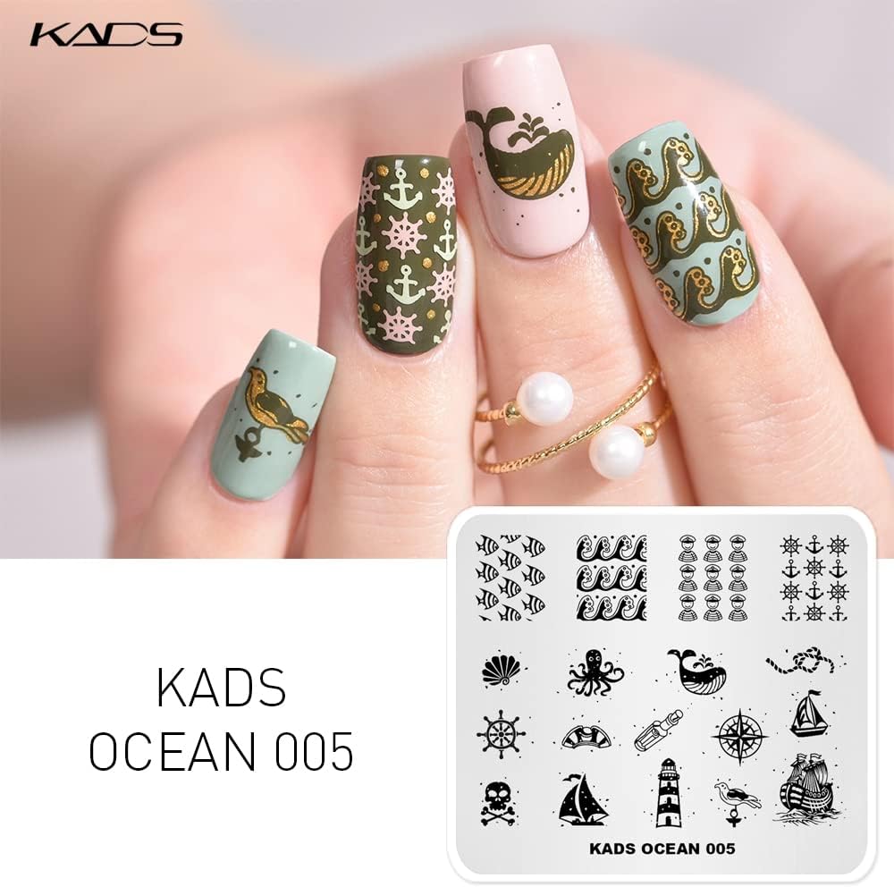 KADS 4pcs Nail Art Stamping Plates Food Leaf Pattern Fashion Cute Stamping Templates Manicure Print Image Templates