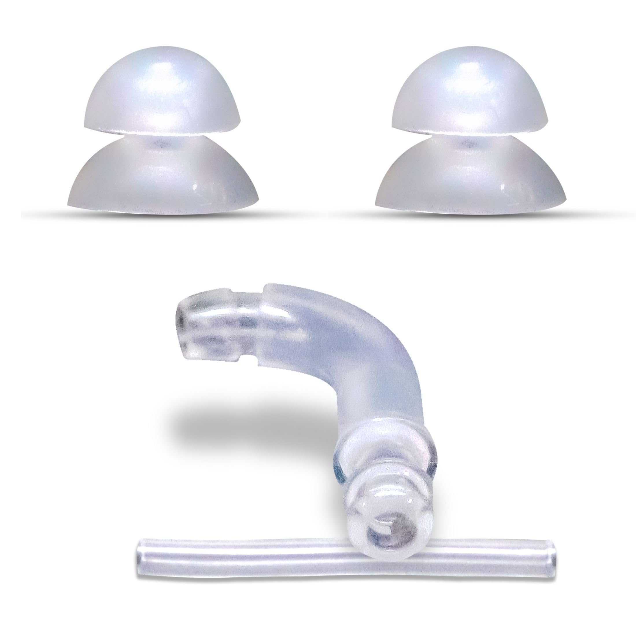 FCS Comfort Coupling Set, Pack of 2 8/10mm Double Dome With Adaptor and Tube for Signia Fun P BTE Device.
