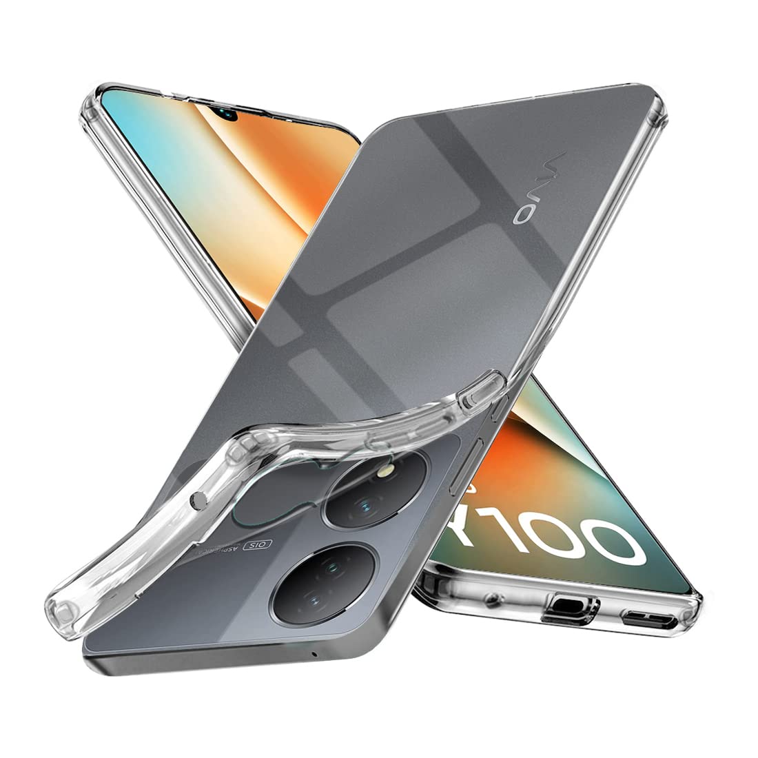 Fashionury Transparent Soft Silicon Flexible 4 Side Full Protection Back Cover Case for Vivo Y100 (5G) / Vivo T2 5G - (Transparent) (B0BW75YR3M) Amazon Price History, Amazon Price Tracker