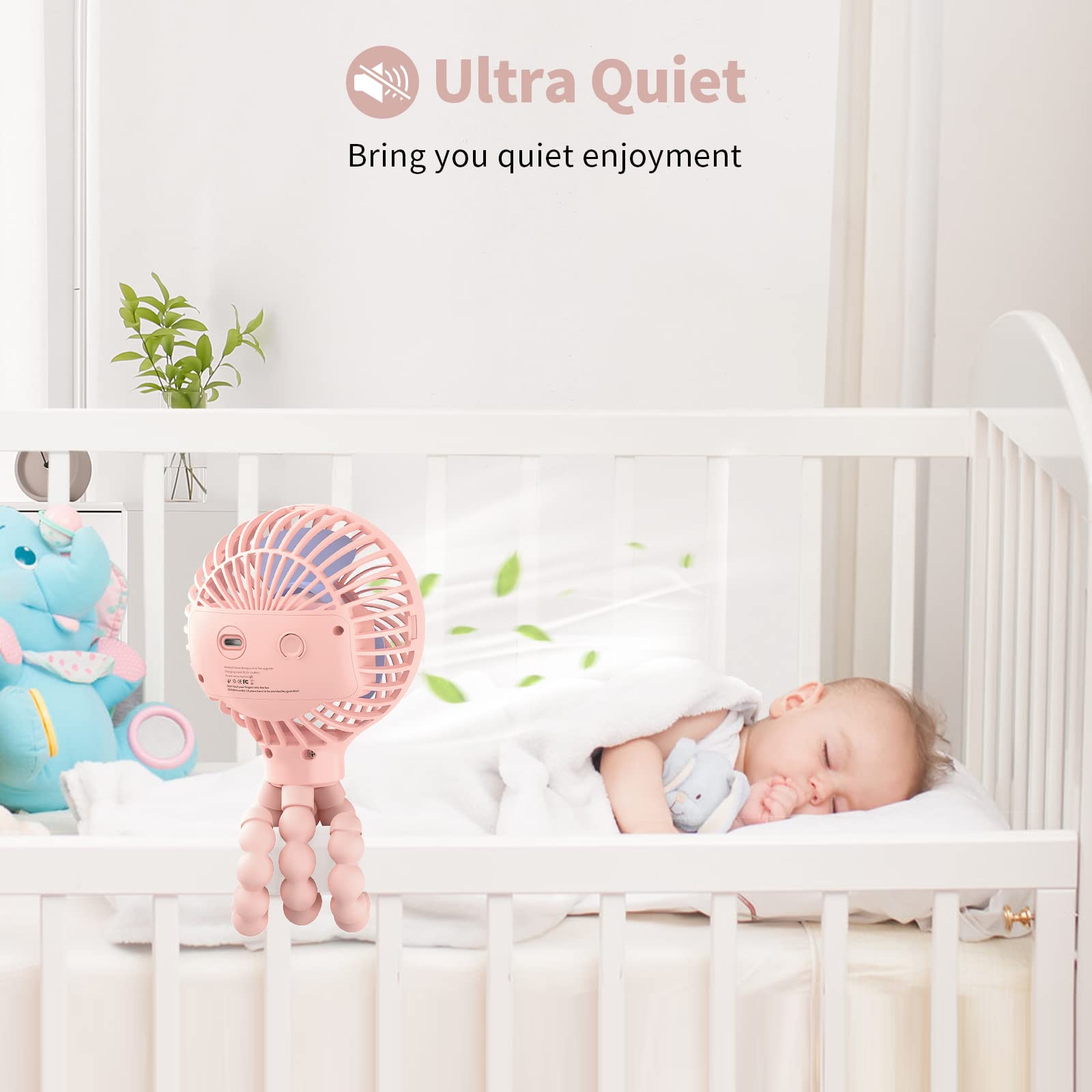 Ventilatore Passeggino SMARTDEVIL - 3 Velocit&agrave;, Batteria, Clip E Treppiede