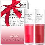 NOONI Korean Lip Oil Set - Applecherry & Appleplum | Long-Lasting, Moisturizing, Plumping, Revitalizing for Dry Lips, Waterproof, No Peel Off, Stocking Stuffers, 0.12 FL Oz x 2ea