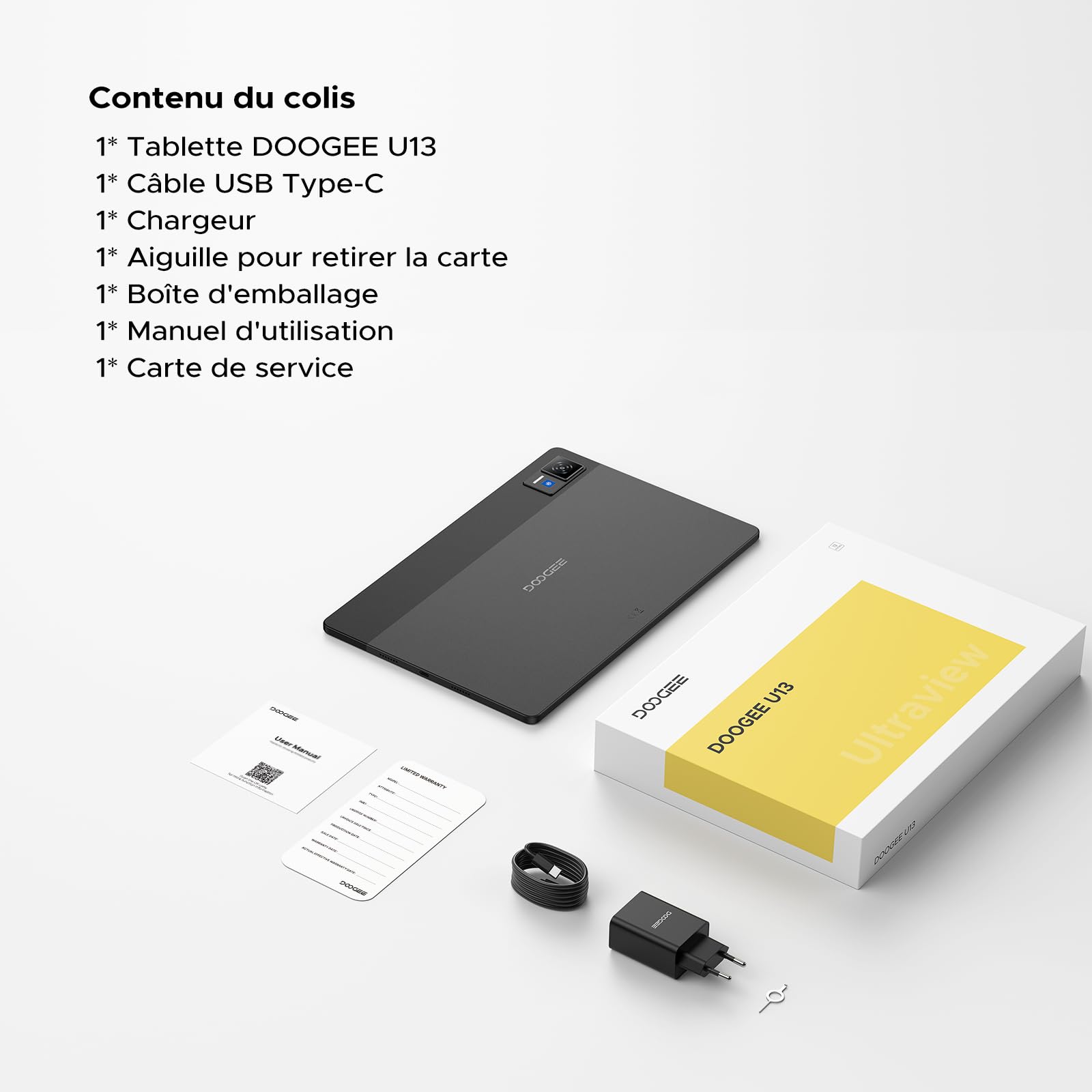 U13 Tablette 13 Pouces, Tablette Android 16 Écran FHD+ 90Hz,32Go RAM + 256Go ROM (Ex to 2To), Unisoc T7280, 11000mAh Batterie, 18W Charge Rapide, WiFi 5, Widevine L1,GPS,Face ID/3.5mm