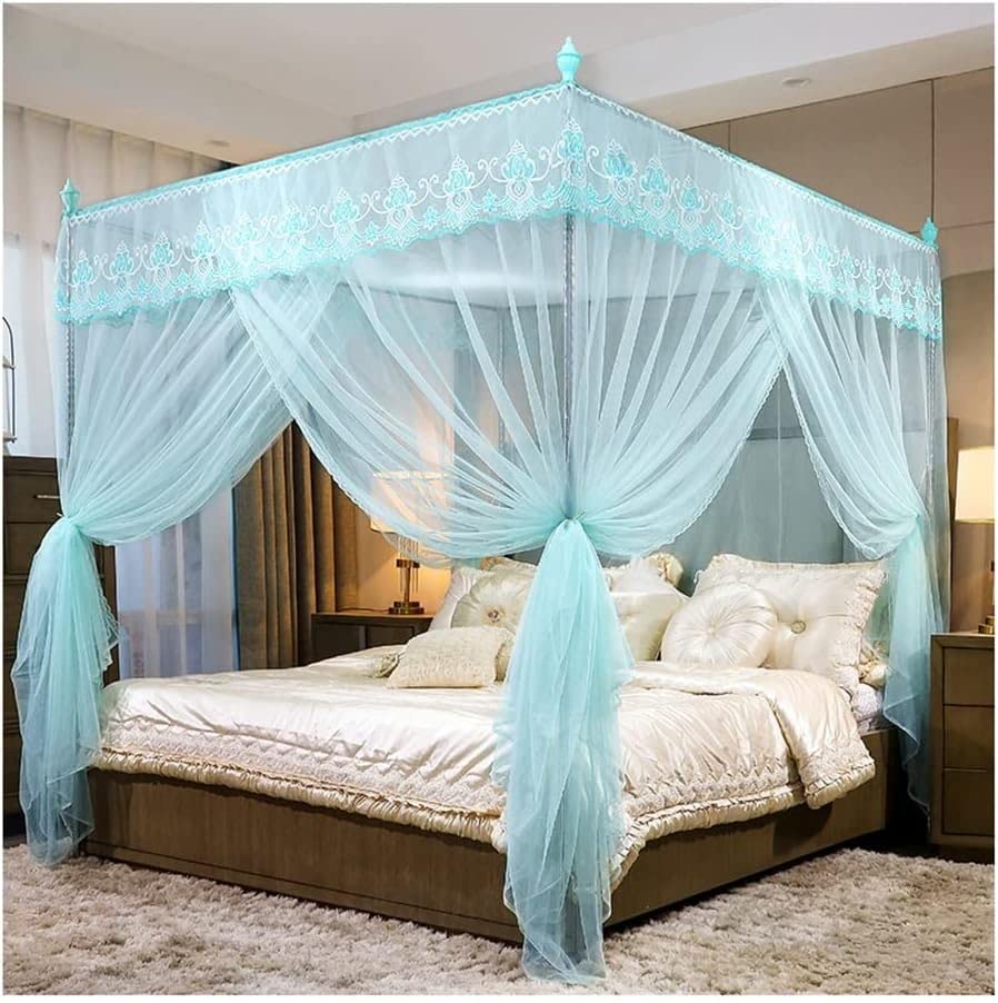 Ciel de lit moustiquaire bleu 150x200 pour une chambre de princesse