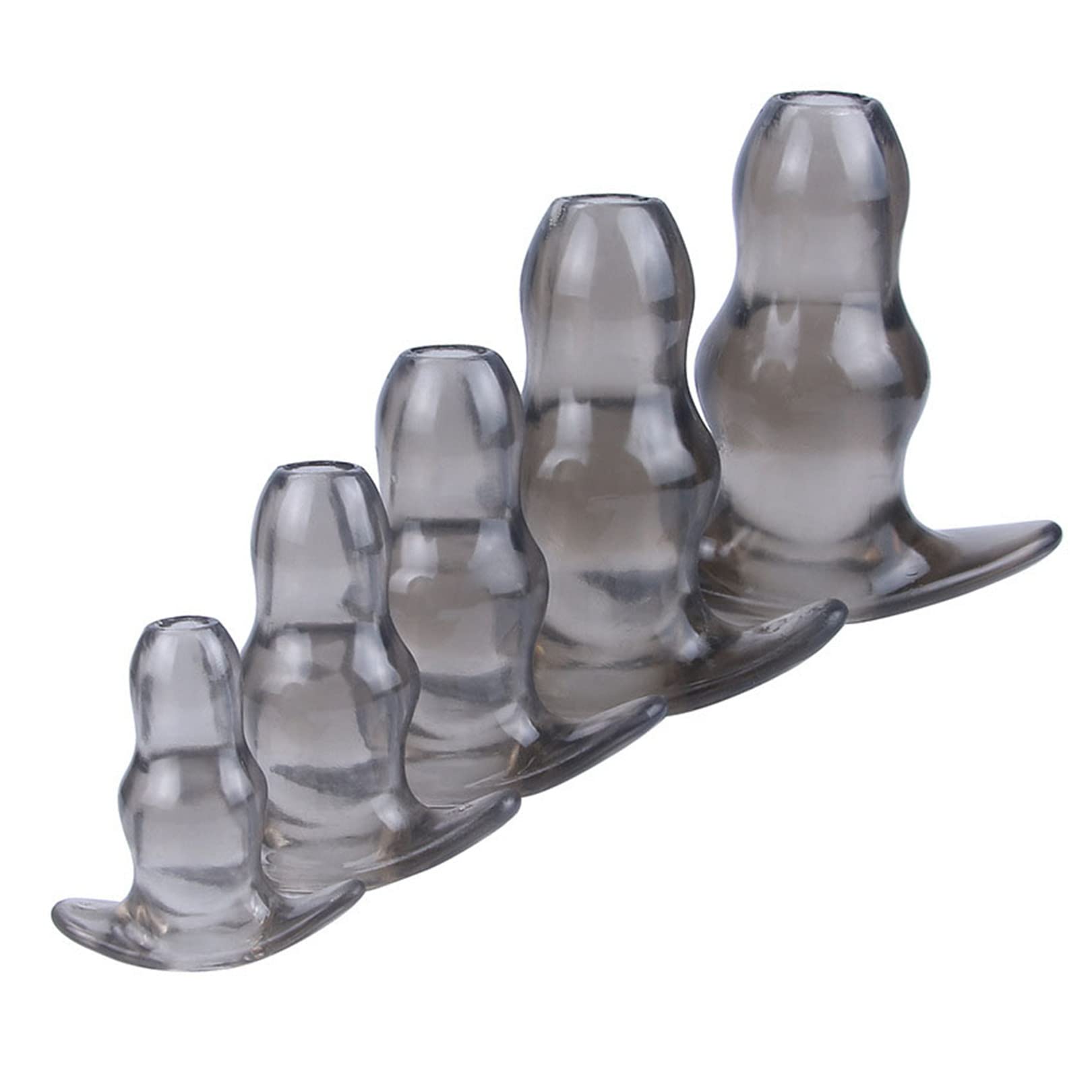 Heyie Men's Black Schwarz 5 Sizes Butt Plugs Anal Plug Open Anal Tunnel Vagina Expansion Hollow Plug Soft Speculum Prostate Massager Enema Sex Toy Anal Plug For Woman Anal Dilator (Color : Size : M)