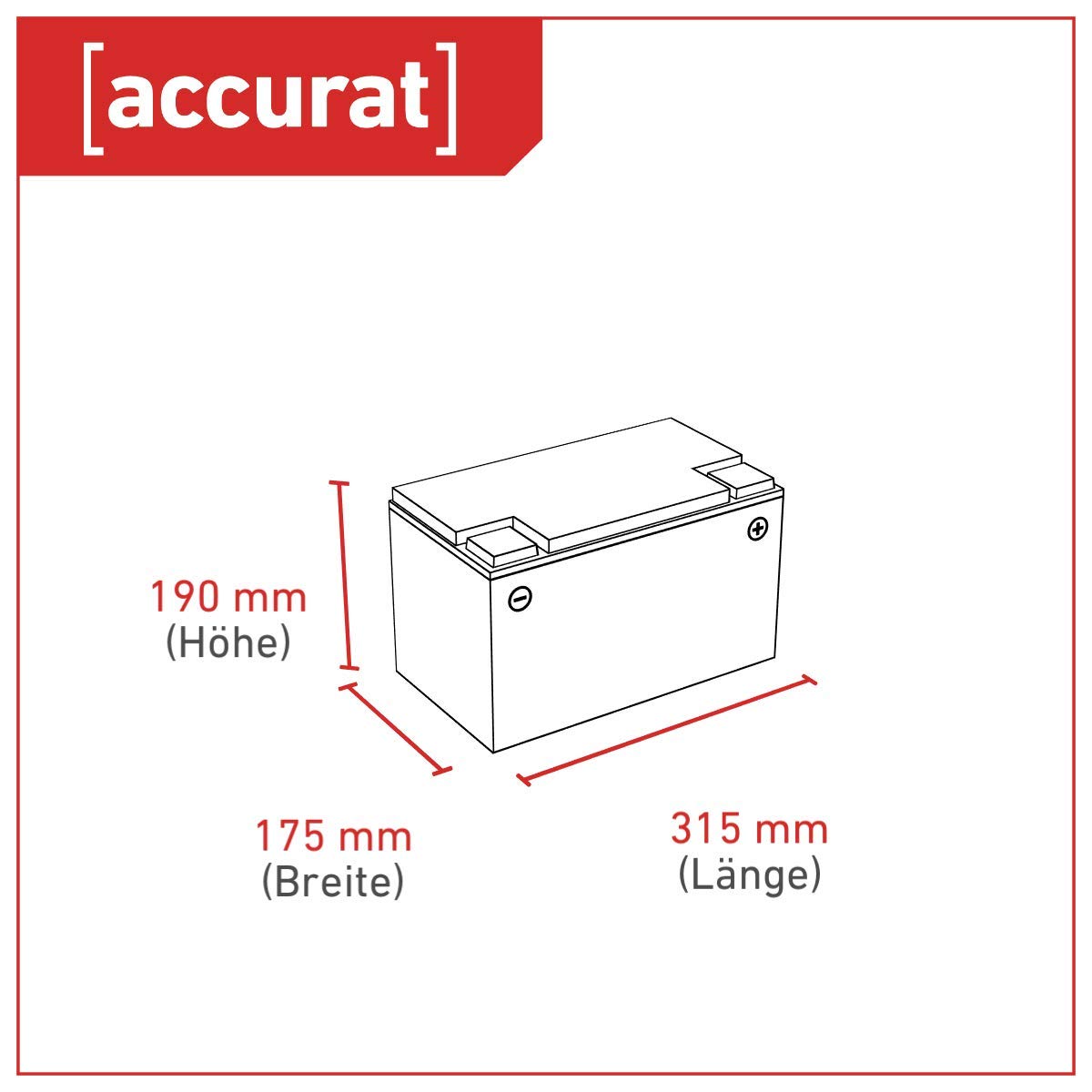 Accurat Semi Traction ST95 AGM Batterie - 12V, 95Ah, zyklenfest, bis 30% mehr Kapazität - VRLA Versorgungsbatterie, Bootsbatterie, Solarbatterie, Aufbaubatterie für Wohnwagen, Wohnmobil, Camper
