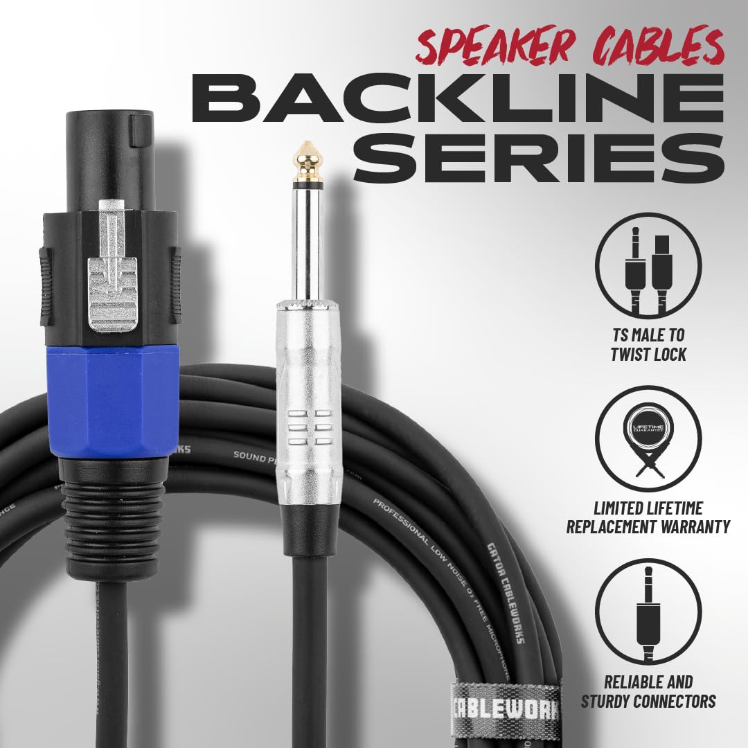 Gator Cableworks Câble Haut-parleur Série Backline 7,5m Jack / SpeakON