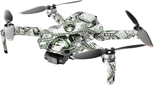 Miniatura 6 de MightySkins - Drone portátil de fibra de carbono compatible con DJI Mini 2 - Midnight Mischief  Acabado de fibra de carbono texturizado protector y