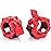 Greententljs Olympic Barbell Weight Clamps 2 Inch Clips Quick Release Locking 2 Pro Olympic Bars Deadlifts Weights Plates for Squats Weightlifting Fitness Body-Solid (Red, 1 Pair Set)