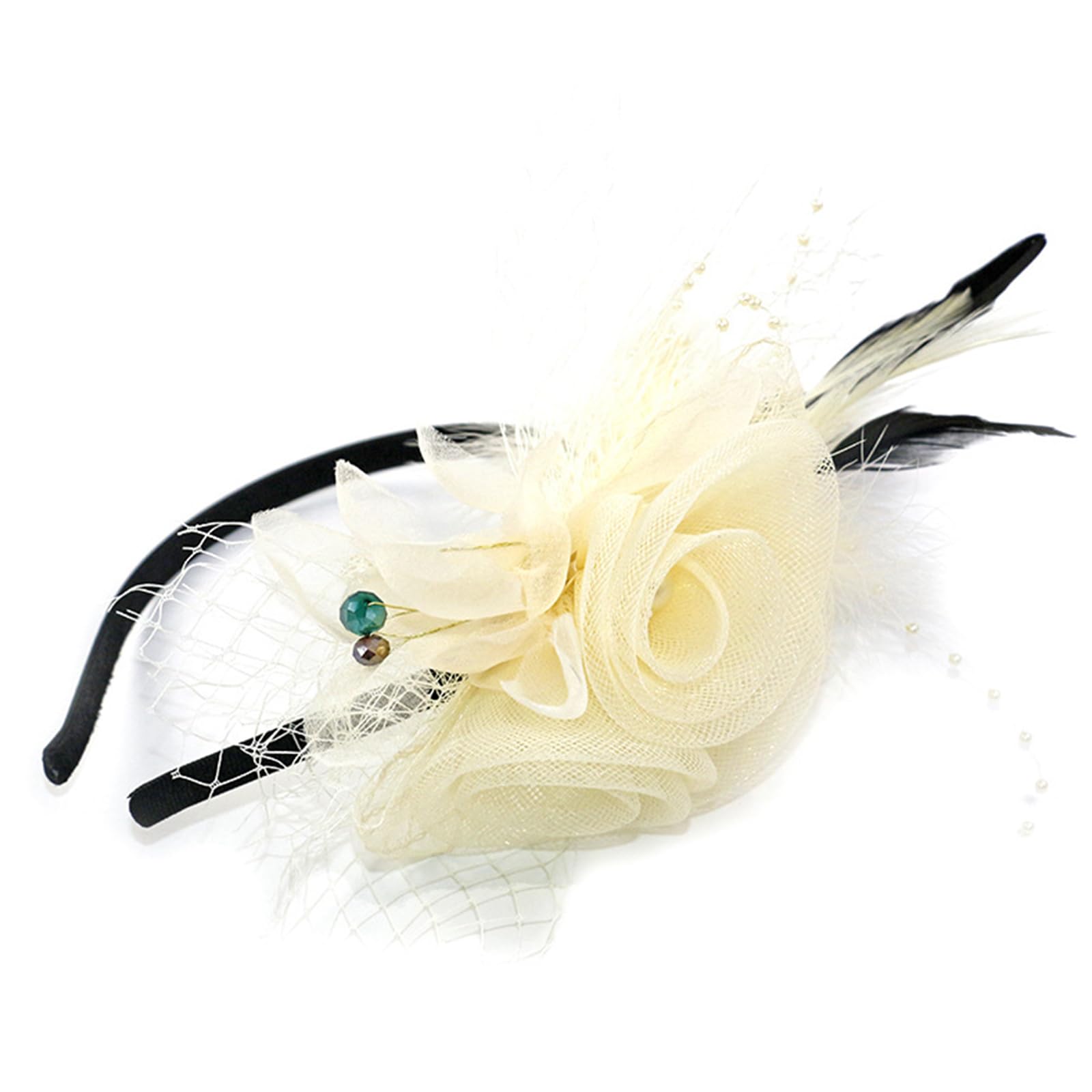 Fascinator Per Capelli Lurrose Con Rosa - Accessorio Elegante Per Feste A Tema, Anni '20, Matrimoni, Eventi Speciali - 4
